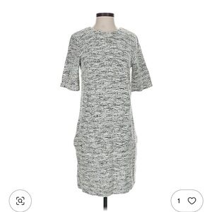 Club Monaco Monochrome Tweed Midi Dress